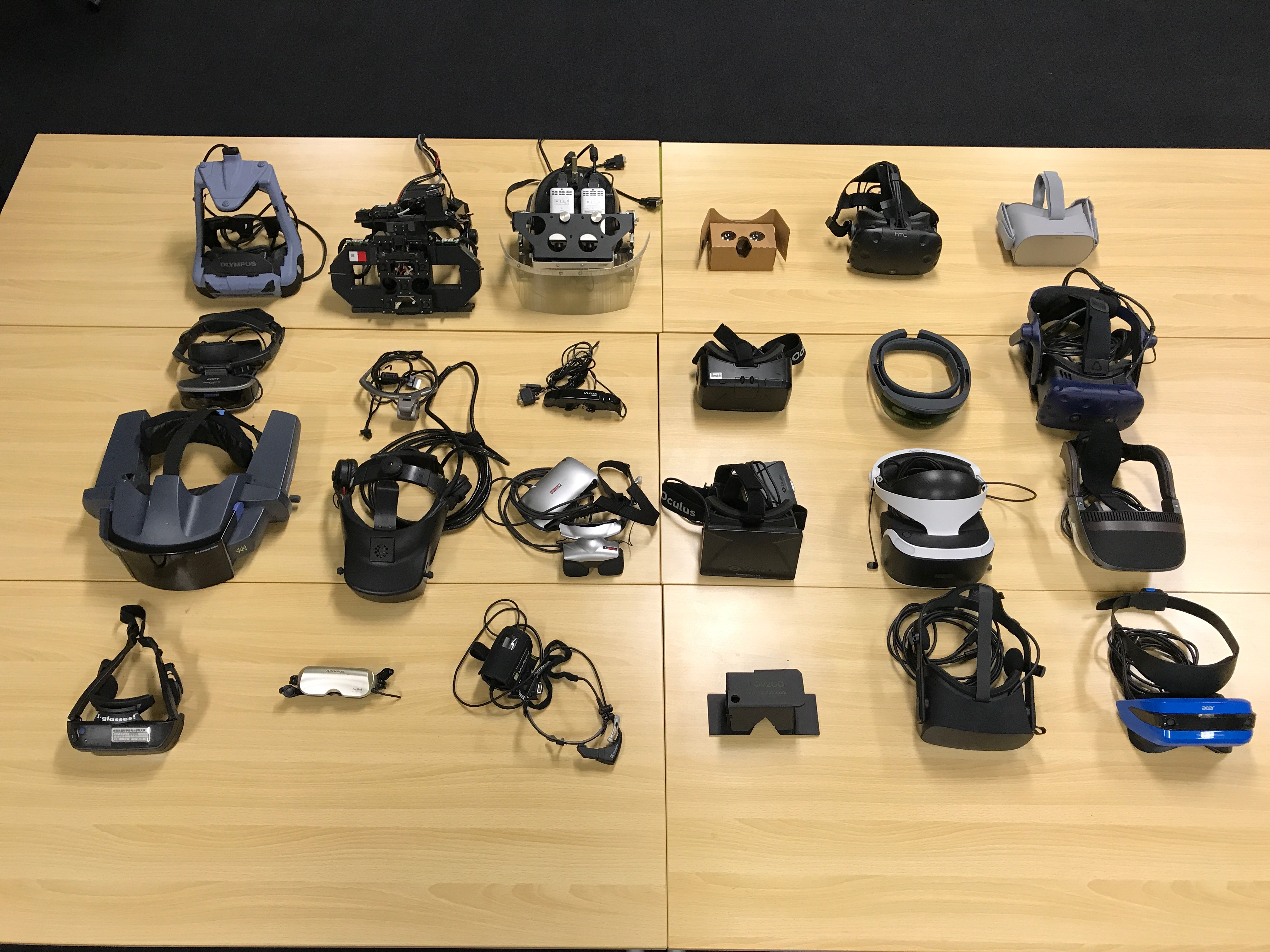 Fig.5: A variety of head mounted displays