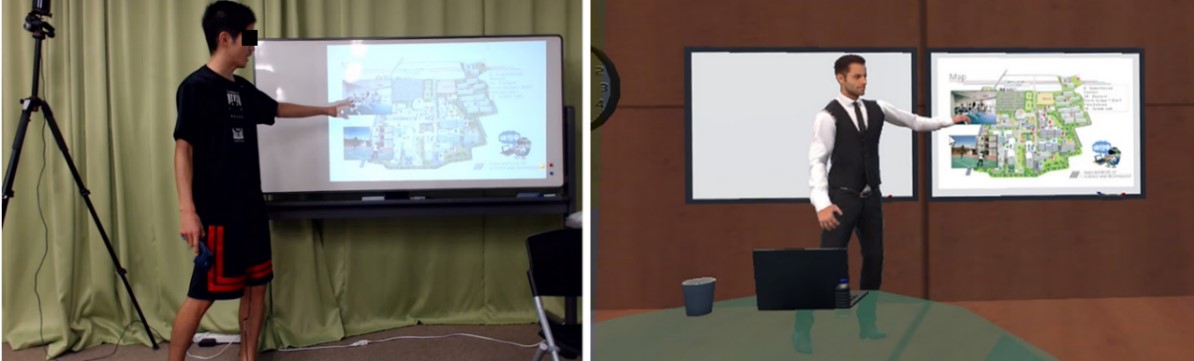 図7:バーチャル空間でのプレゼンテーションの振り返りシステム